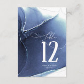 インクフロー結婚のテーブル番号（青） ID762 招待状 (正面)