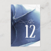 インクフロー結婚のテーブル番号（青） ID762 招待状 (裏面)