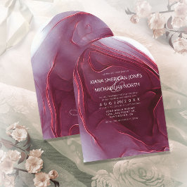 インクフロー結婚のバーガンディアーチID762 招待状