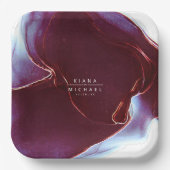 インクフロー結婚のバーガンディID762 ペーパープレート (正面)