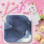 インクフロー結婚の青ID762 ペーパープレート (パーティー)