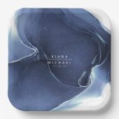 インクフロー結婚の青ID762 ペーパープレート (正面)