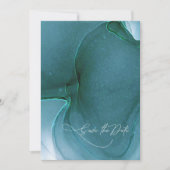 インクフロー結婚式の保存日付ティール（緑がかった色）ID762 セーブザデート (正面)