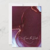 インクフロー結婚式の日付を保存バーガンディID762 セーブザデート (正面)