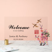インクフ中国のィッ絵を描クの花の鳥の結婚歓迎 アクリルサイン (ウェディング)