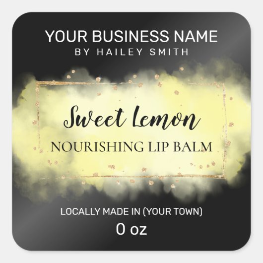 インクブモダンラックとイエローリップバーム スクエアシール (正面)