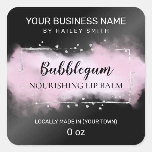 インクブモダンラックパープルシルバーリップバーム スクエアシール (正面)