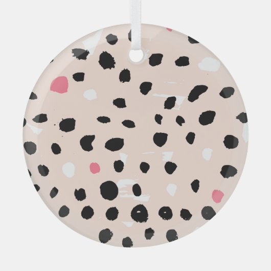 インクブラシストローク：テクス芸術的チャ ガラスオーナメント (正面)