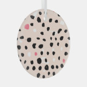 インクブラシストローク：テクス芸術的チャ ガラスオーナメント (正面右)