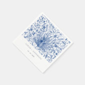 インクブルークラッシー華美ウォーター色のクジャク結婚ズ スタンダードカクテルナプキン (角)