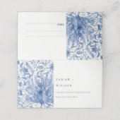 インクブルークラッシー華美ウォーター色のクジャク結婚ズ プレイスカード (外部開封)