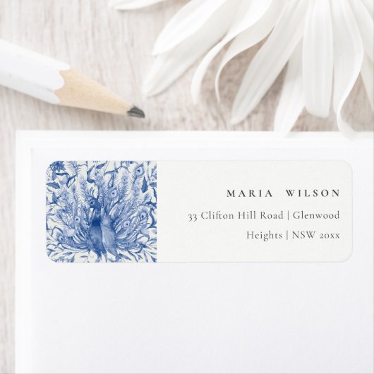 インクブルークラッシー華美ウォーター色ピーコックアドレス ラベル (インサイチュ)