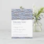 インクブルーストライプパター企業のンのビジネスロゴ サンキューカード (スタンド正面)