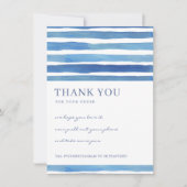 インクブルーストライプパター企業のンのビジネスロゴ サンキューカード (正面)