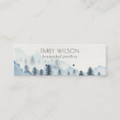 インクブルーネイビーパインウッズマウンテンイヤリングディスプレイ スキニー名刺 (正面)