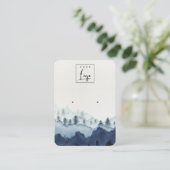 インクブルーネイビーパインウッズマウンテンイヤリングディスプレイ 名刺 (スタンド正面)