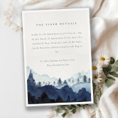 インクブルーネイビーパインウッズマウンテン結婚ズ詳細 エンクロージャーカード