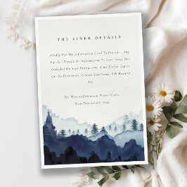 インクブルーネイビーパインウッズマウンテン結婚ズ詳細 エンクロージャーカード
