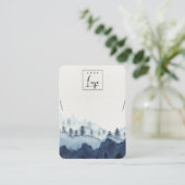 インクブルーネイビーパインウッズロゴネックレスディスプレイ 名刺 (スタンド正面)