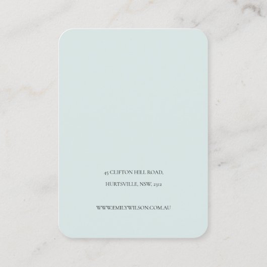 インクブルーネイビーパインウッドマウンテンヘアピンディスプレイ 名刺 (裏面)