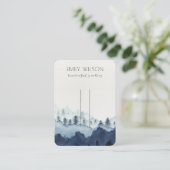 インクブルーネイビーパインウッドマウンテンヘアピンディスプレイ 名刺 (スタンド正面)