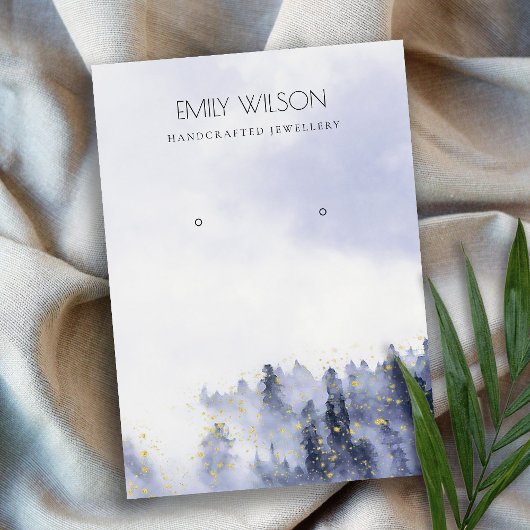 インクブルーバイオレットフォグ雪景イヤリングディスプレイ 名刺
