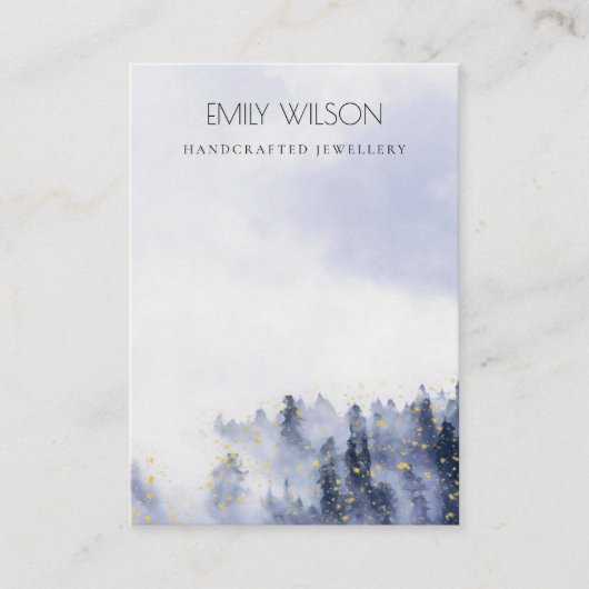 インクブルーフォグスノーランドスケープ空白のジュエリー表示 名刺 (正面)