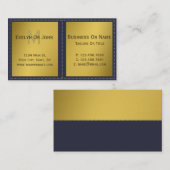 インクブルー&金ゴールドモノグラムの一種 名刺 (正面/裏面)