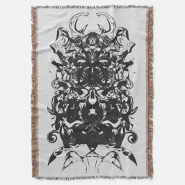 インクブロアートブラックシンメトリ抽象芸術 スローブランケット