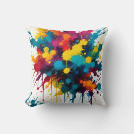 インクブロカラフルー（ばちゃばちゃ）跳ねる装飾用クッション クッション