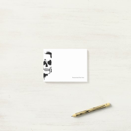 インクブロットによるスカルのシルエット ポストイット (デスク上)