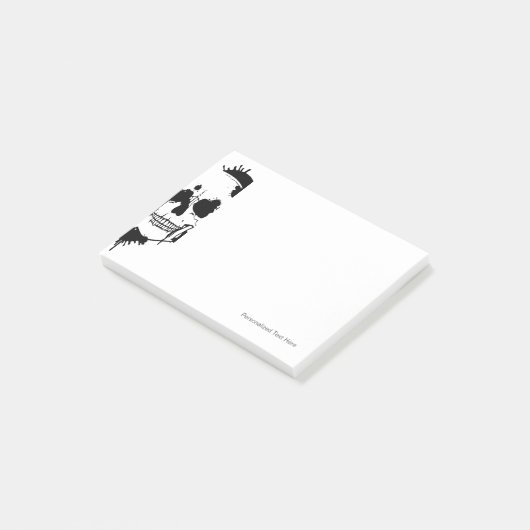 インクブロットによるスカルのシルエット ポストイット (アングル)