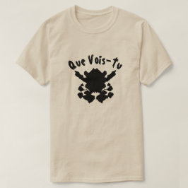 インクブロテスト文字Que Vois-Tu Tシャツ