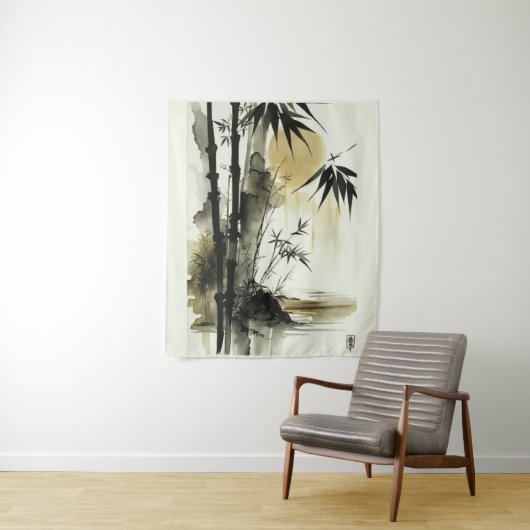 インクブ日本のラシ抽象芸術自然 タペストリー (インサイチュ)