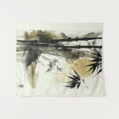 インクブ日本のラシ抽象芸術自然 タペストリー (正面(横))