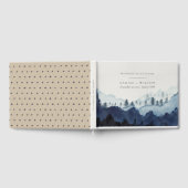 インクブ素朴ルーネイビーパインウッズマウンテン結婚ズ ゲストブック (全面)