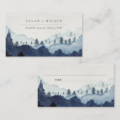 インクブ素朴ルーネイビーパインウッズマウンテン結婚ズ プレイスカード (正面/裏面)