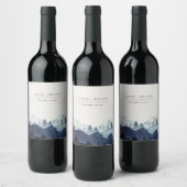 インクブ素朴ルーネイビーパインウッズマウンテン結婚ズ ワインラベル (ボトル)