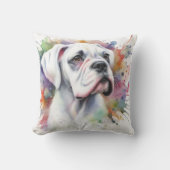 インクヘタしたボクサー犬ジョイ❤ クッション (正面)