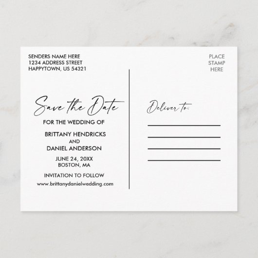 インクペモダンン書写真の日付を保存 ポストカード (裏面)