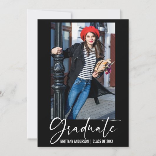 インクペモダンン書道台本卒業 案内状 (正面)