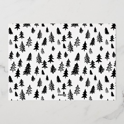 インクペンクリスマスキャロルと写真金ゴールド 箔シーズンカード (裏面)