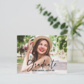 インクペン書道スクリプトの卒業発表 ポストカード (スタンド正面)