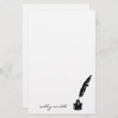 インクボトルとクイル文房具 便箋 (正面/裏面)