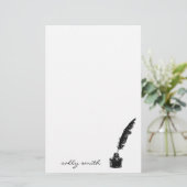 インクボトルとクイル文房具 便箋 (スタンド正面)