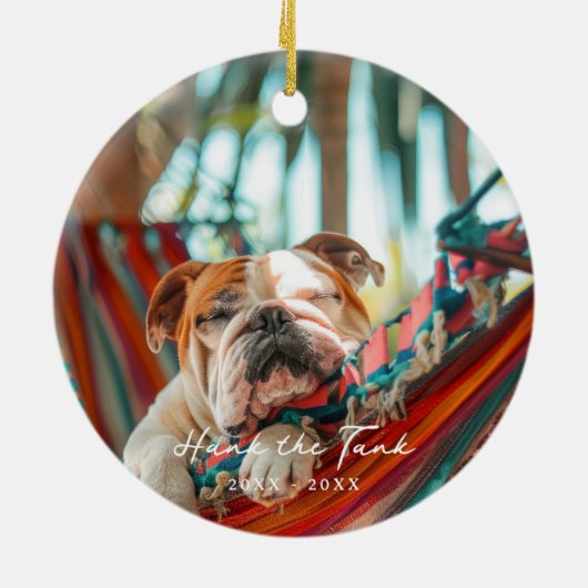 インクポープリント | カスタムペット記念写真 セラミックオーナメント (裏面)