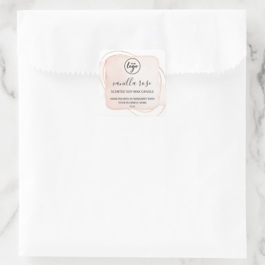 インクモダンアート香り付き大豆キャンドルラベル スクエアシール (バッグ)