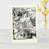 インクモダンスケッチカード カード (黄色い花)