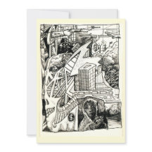 インクモダンスケッチフラットカード