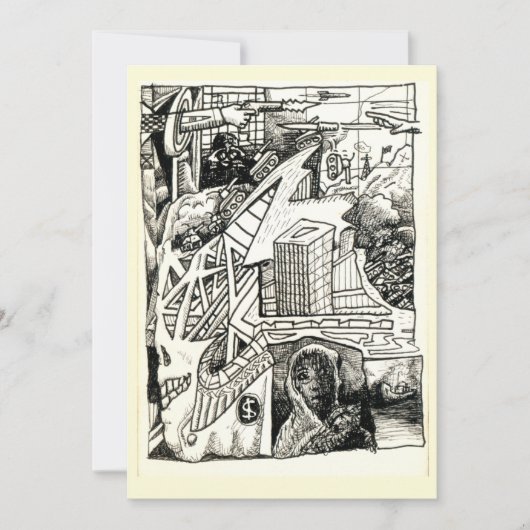 インクモダンスケッチフラットカード (正面)